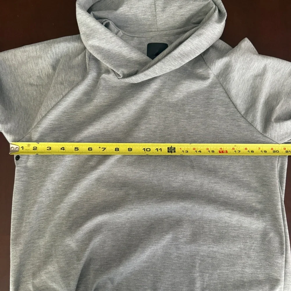 Jordan Mens L Heather Grey Elongated Pullover Hoodie Jumpman